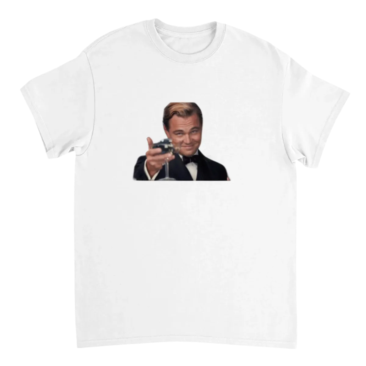 Leonardo DiCaprio Cheers White T-Shirts Photo 2
