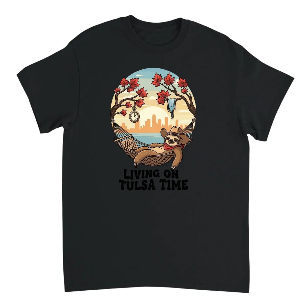 Living on Tulsa Time Tee - Chill Vibes Only T-Shirts - Black