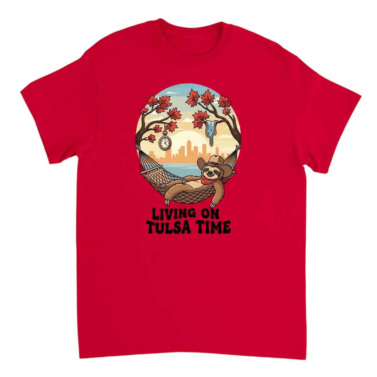 Living on Tulsa Time Tee - Chill Vibes Only White T-Shirts Photo 4