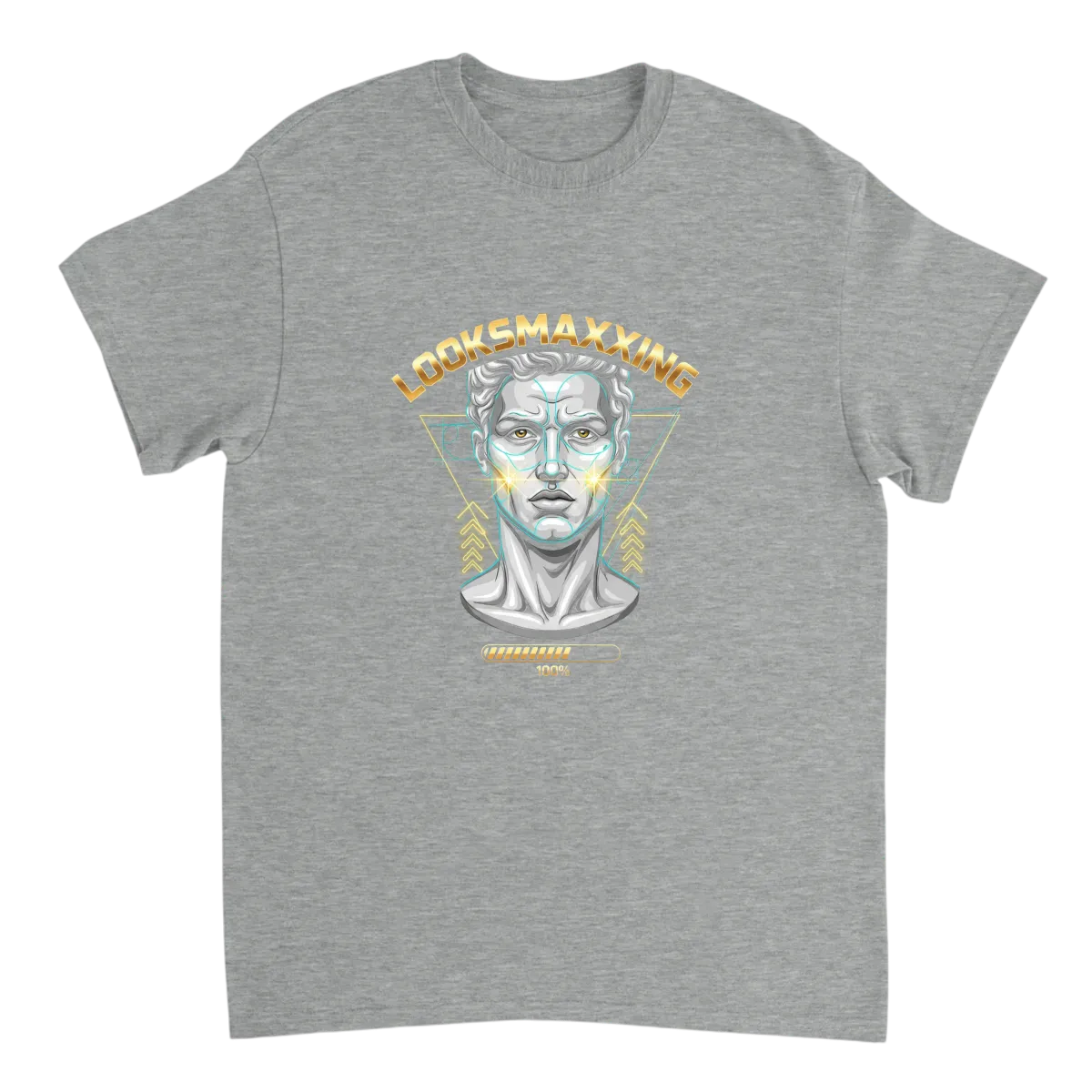 Looksmaxxing Vibe Graphic T-Shirt T-Shirts - Grey