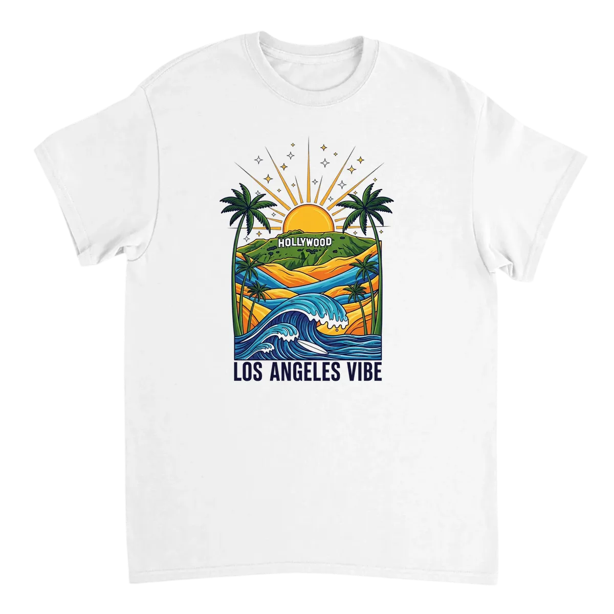 Los Angeles Vibe Tee | West Coast Energy Shirt White T-Shirts Photo 2