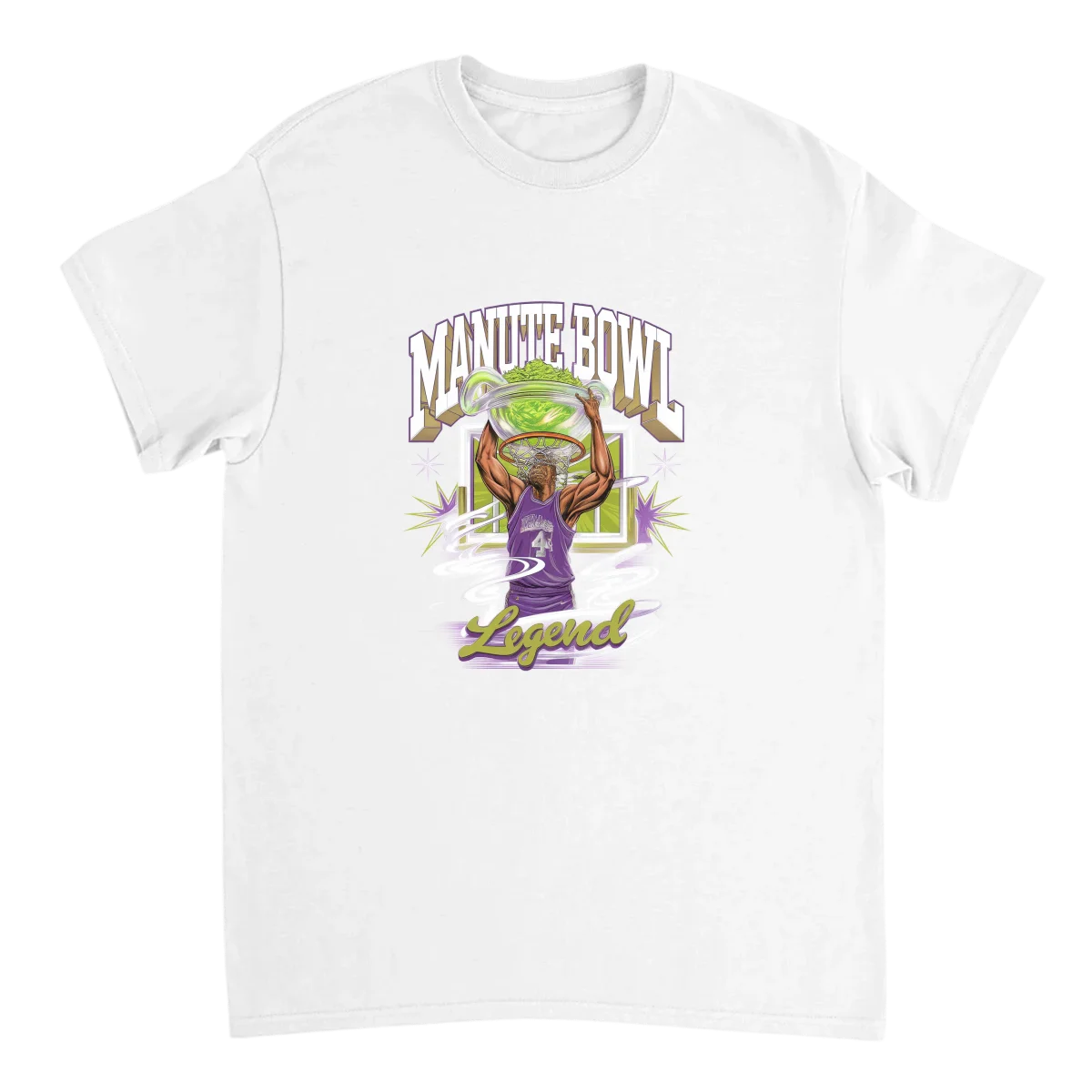 Manute Bowl Legend Graphic Tee - White T-Shirts (ZeitZwag Streetwear)