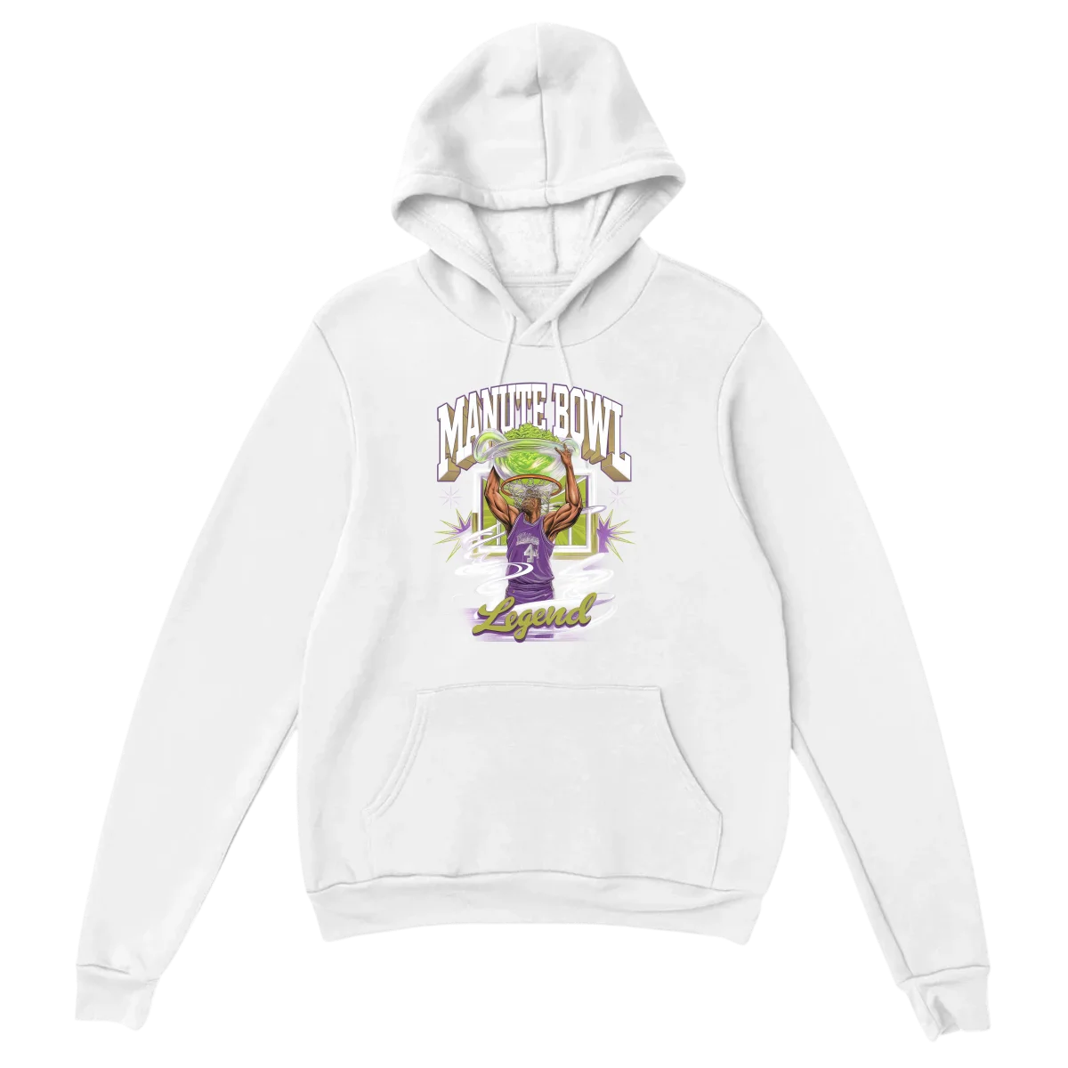 Manute Bowl Legend Meme Hoodie - White Hoodies (ZeitZwag Streetwear)