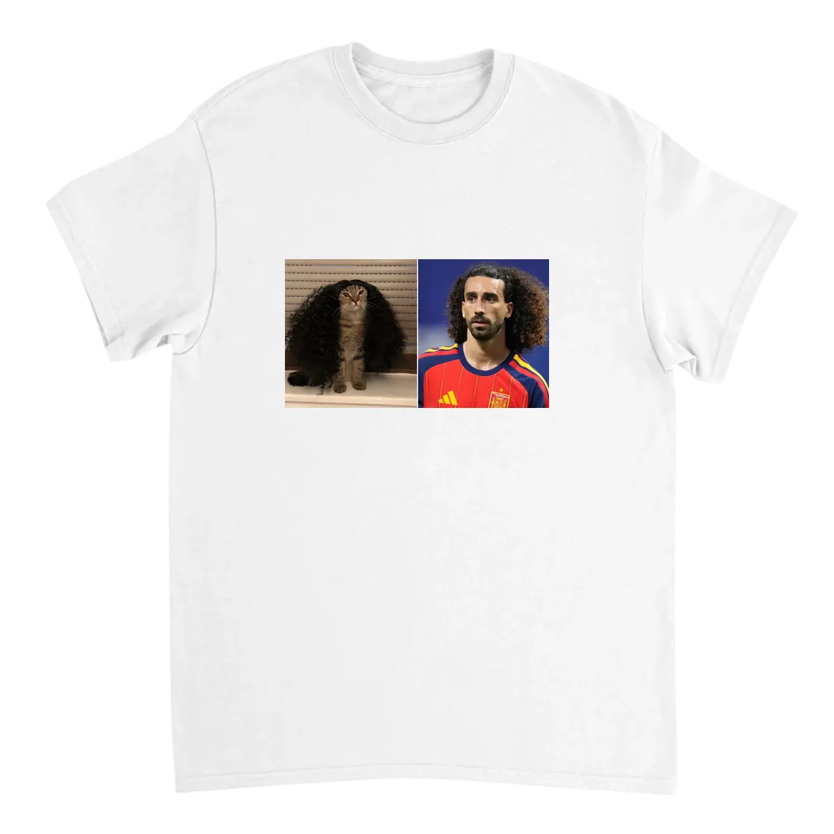 Marc Cucurella Cat Meme Tee | Football Feline Fun White T-Shirts Photo 2
