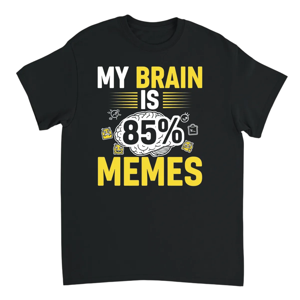 My Brain Is 85% Memes | Glitch Effect Tee White T-Shirts Photo 3