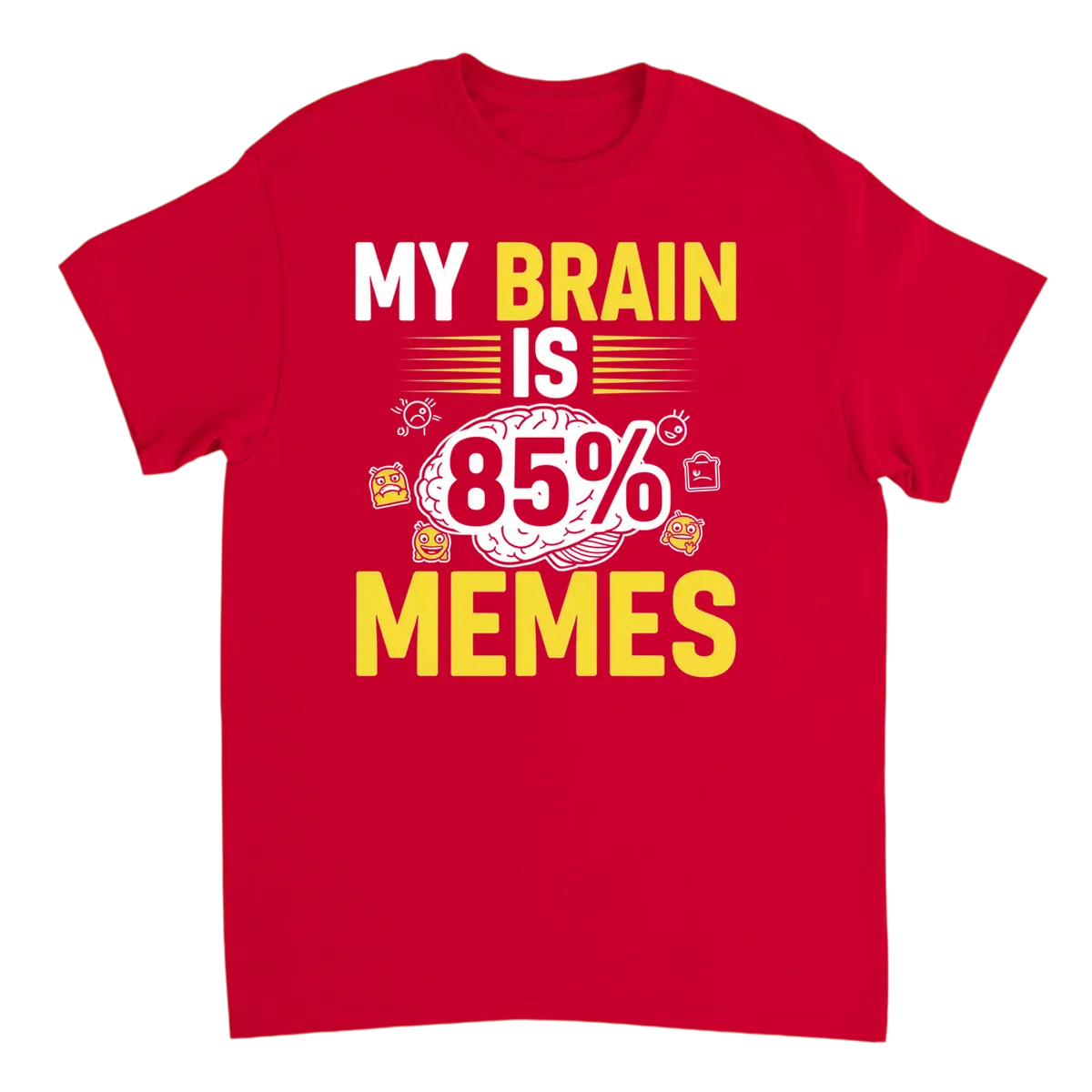 My Brain Is 85% Memes | Glitch Effect Tee White T-Shirts Photo 5