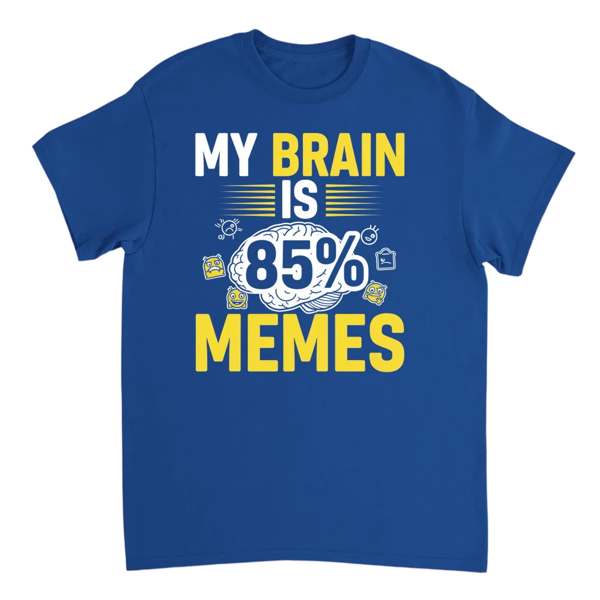 My Brain Is 85% Memes | Glitch Effect Tee - White T-Shirts (ZeitZwag Streetwear)