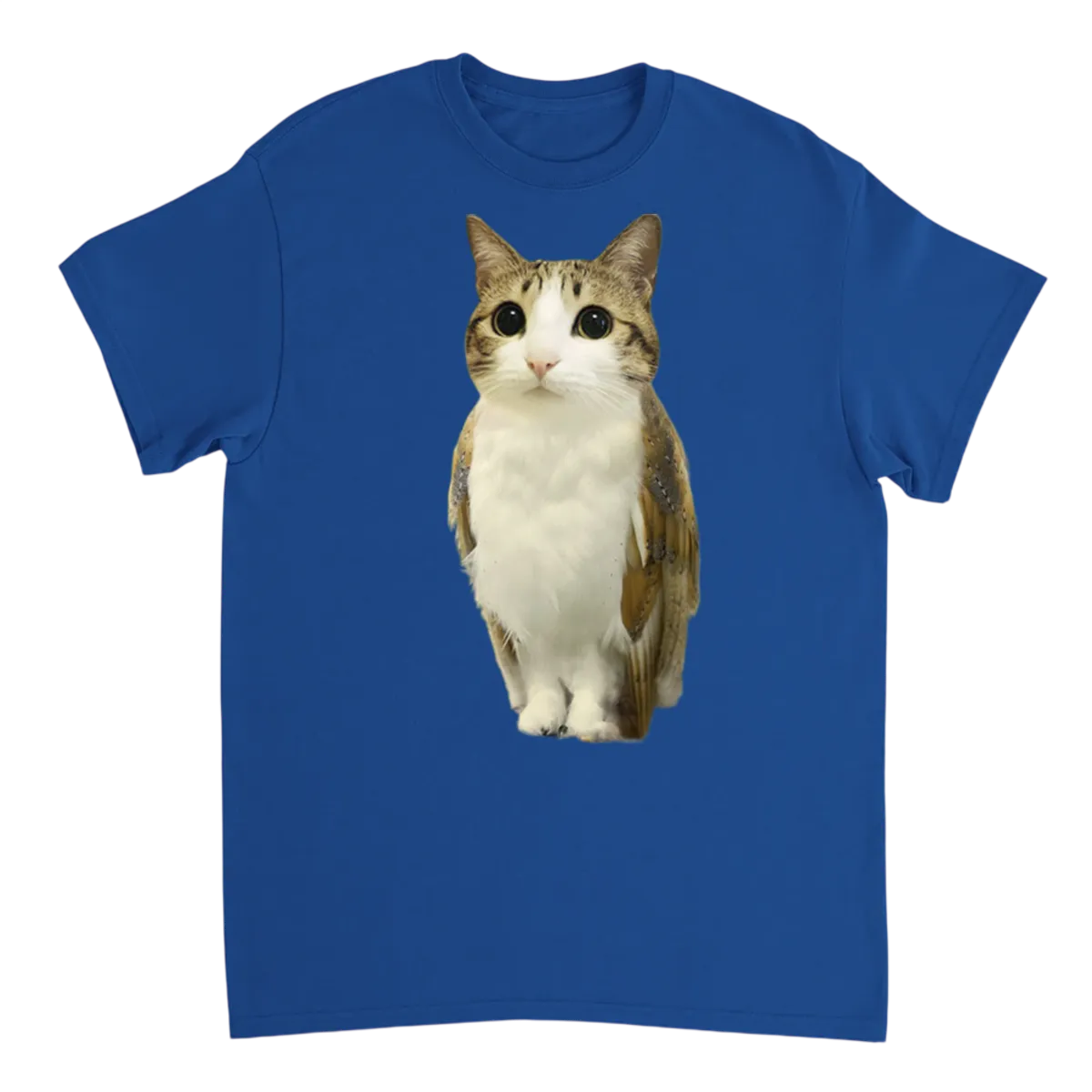 Meowl Meme Graphic Tee - Cat Meets Owl White T-Shirts Photo 5