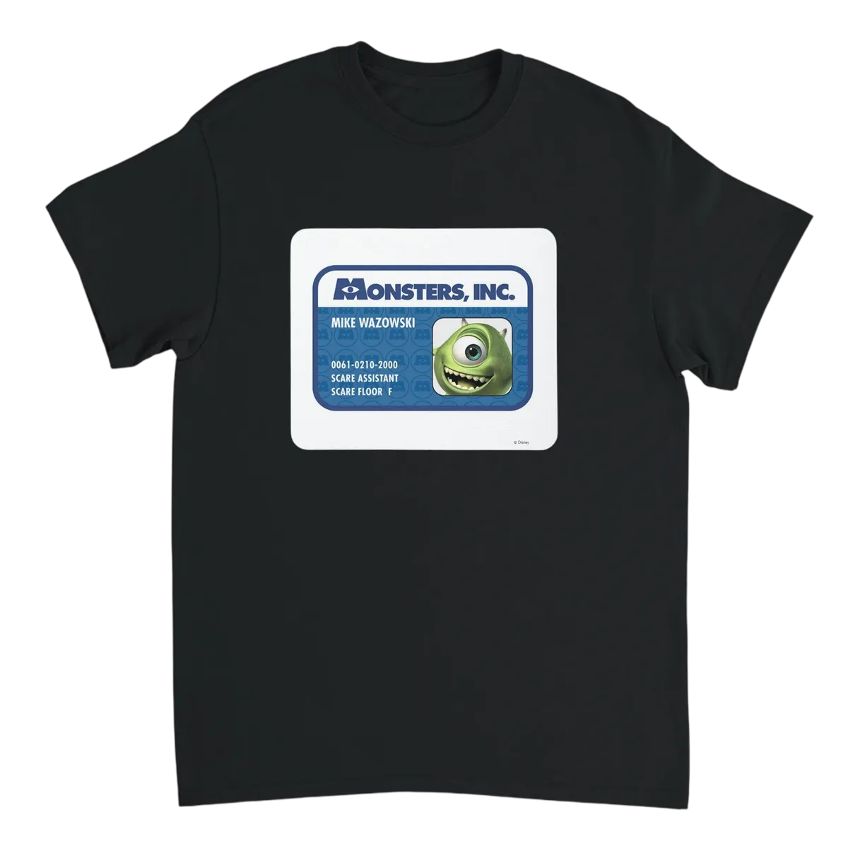 Mike Wazowski ID Card T-Shirt Black T-Shirts Photo 2