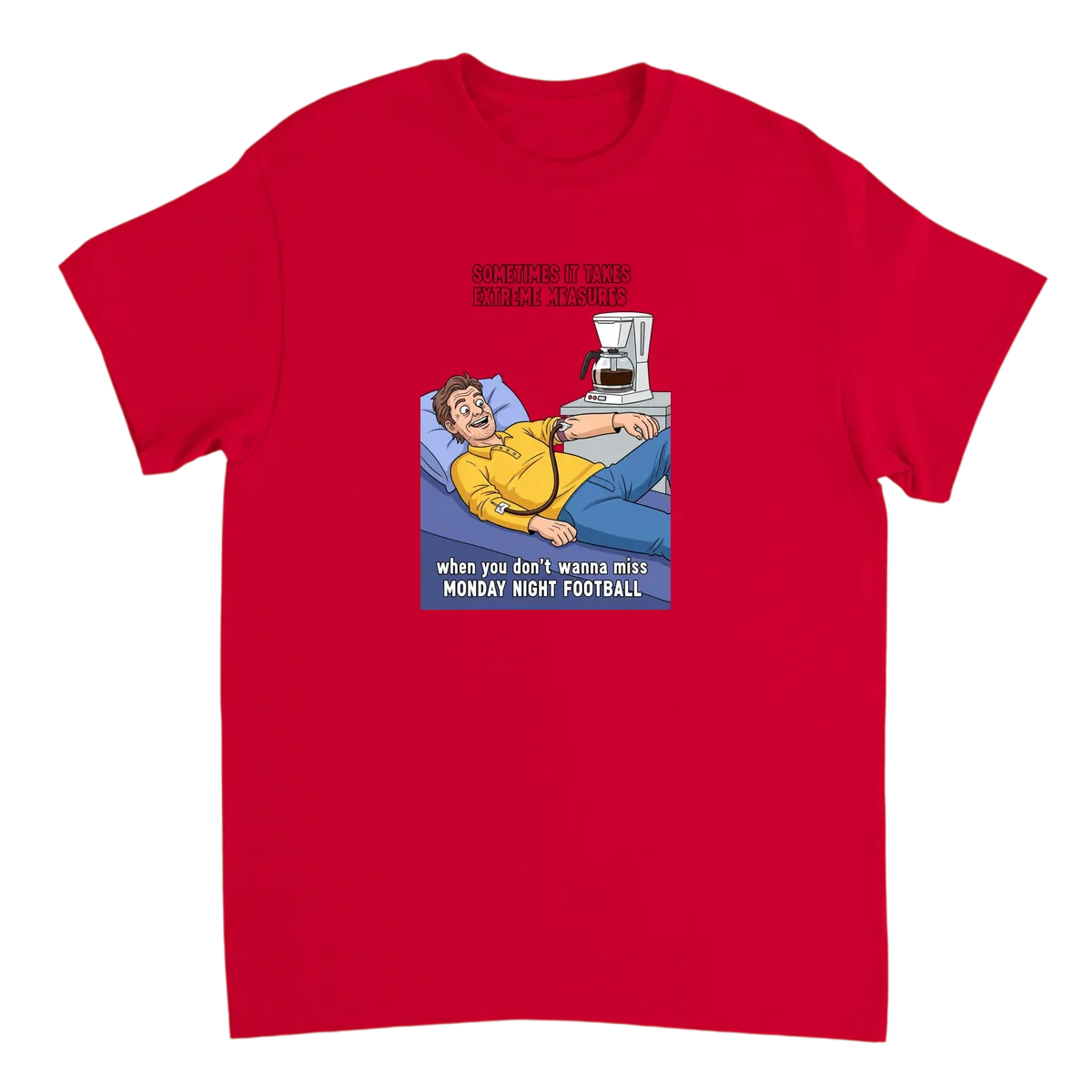 Monday Night Football Face T-Shirt T-Shirts - Red