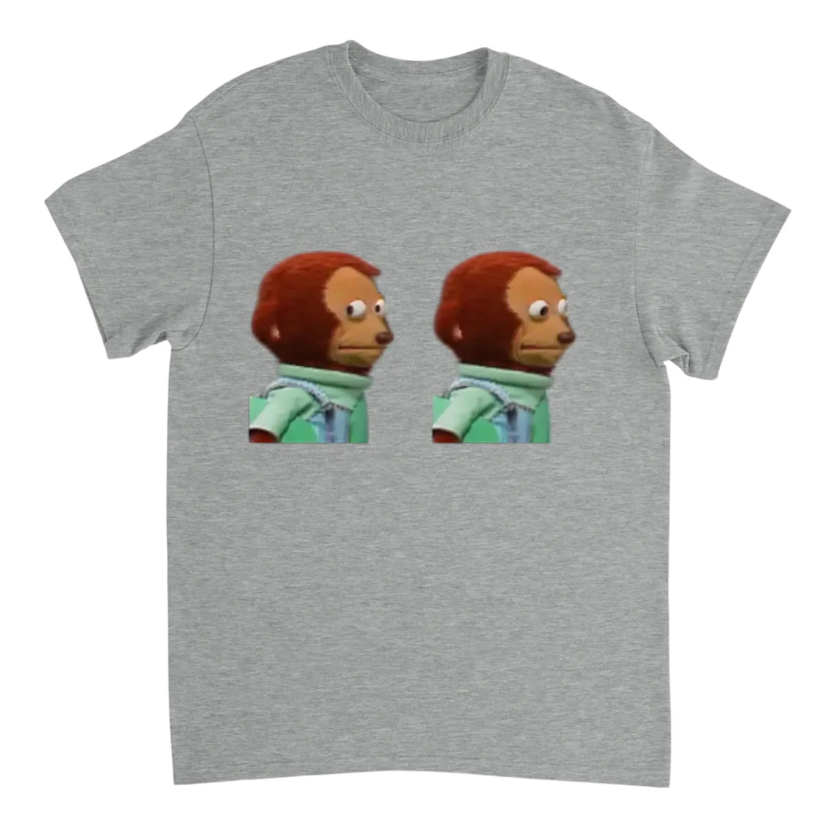 Monkey Puppet Looking Away T-Shirt - White T-Shirts (ZeitZwag Streetwear)