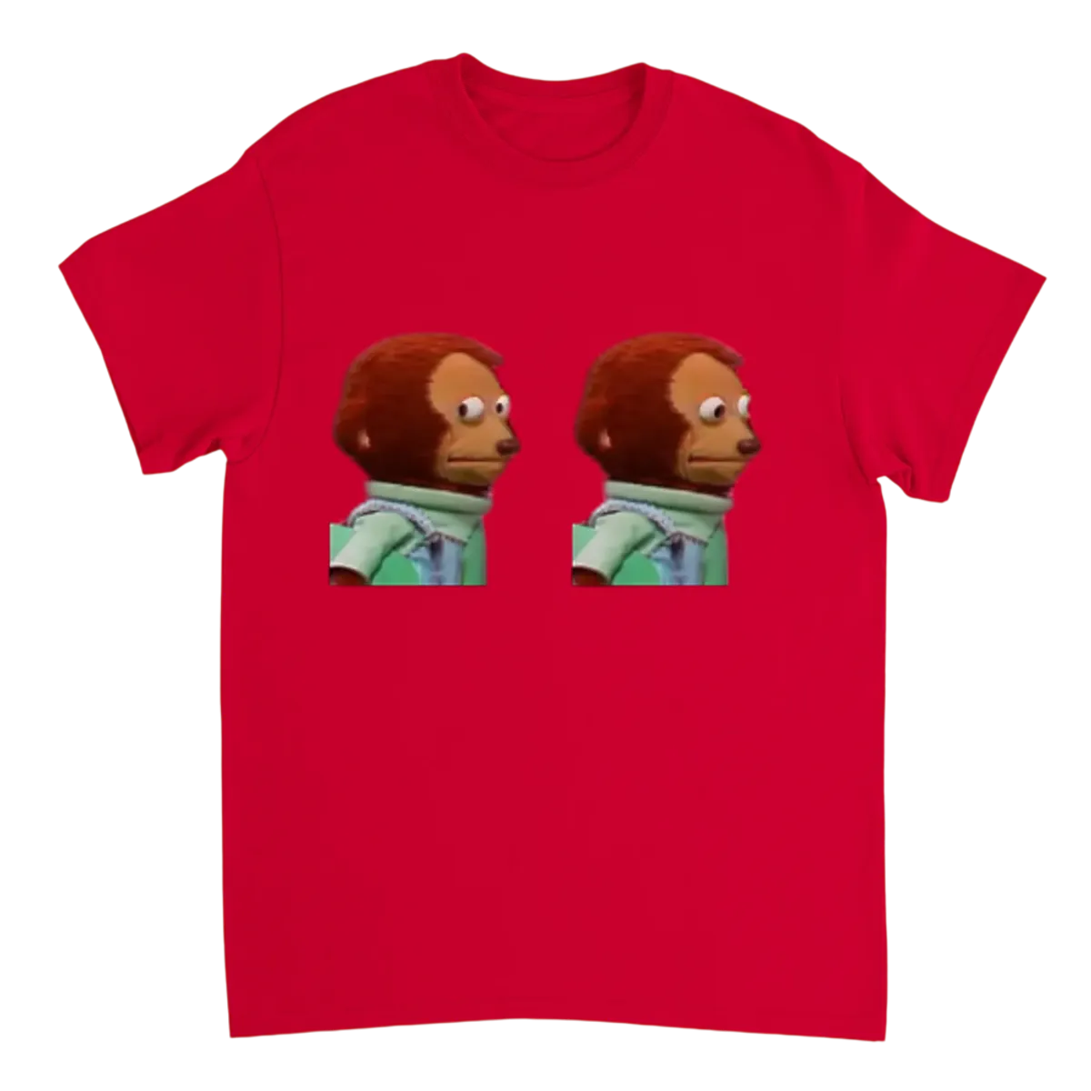 Monkey Puppet Looking Away T-Shirt White T-Shirts Photo 4