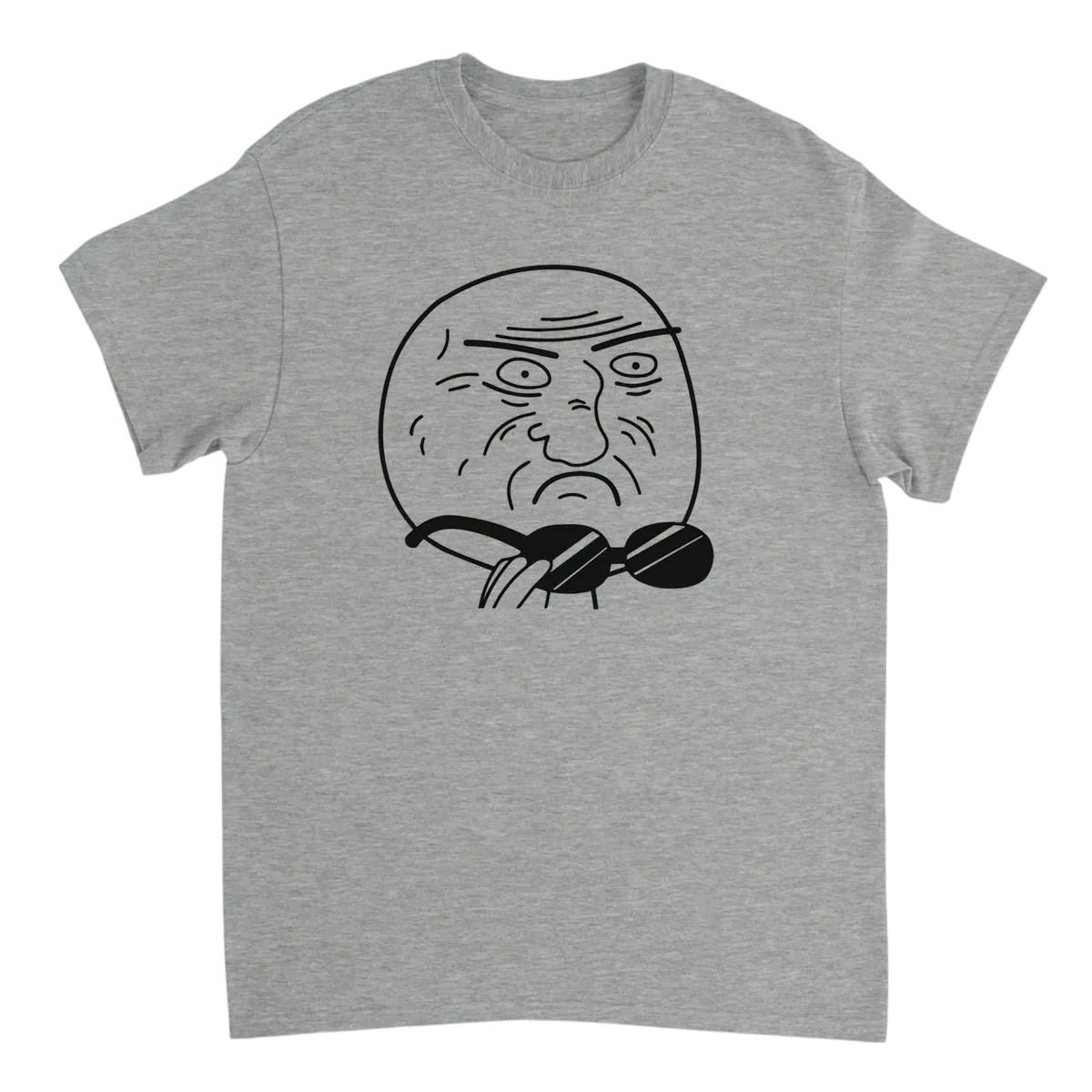 Mother of God Rage Face Meme Tee T-Shirts - Grey