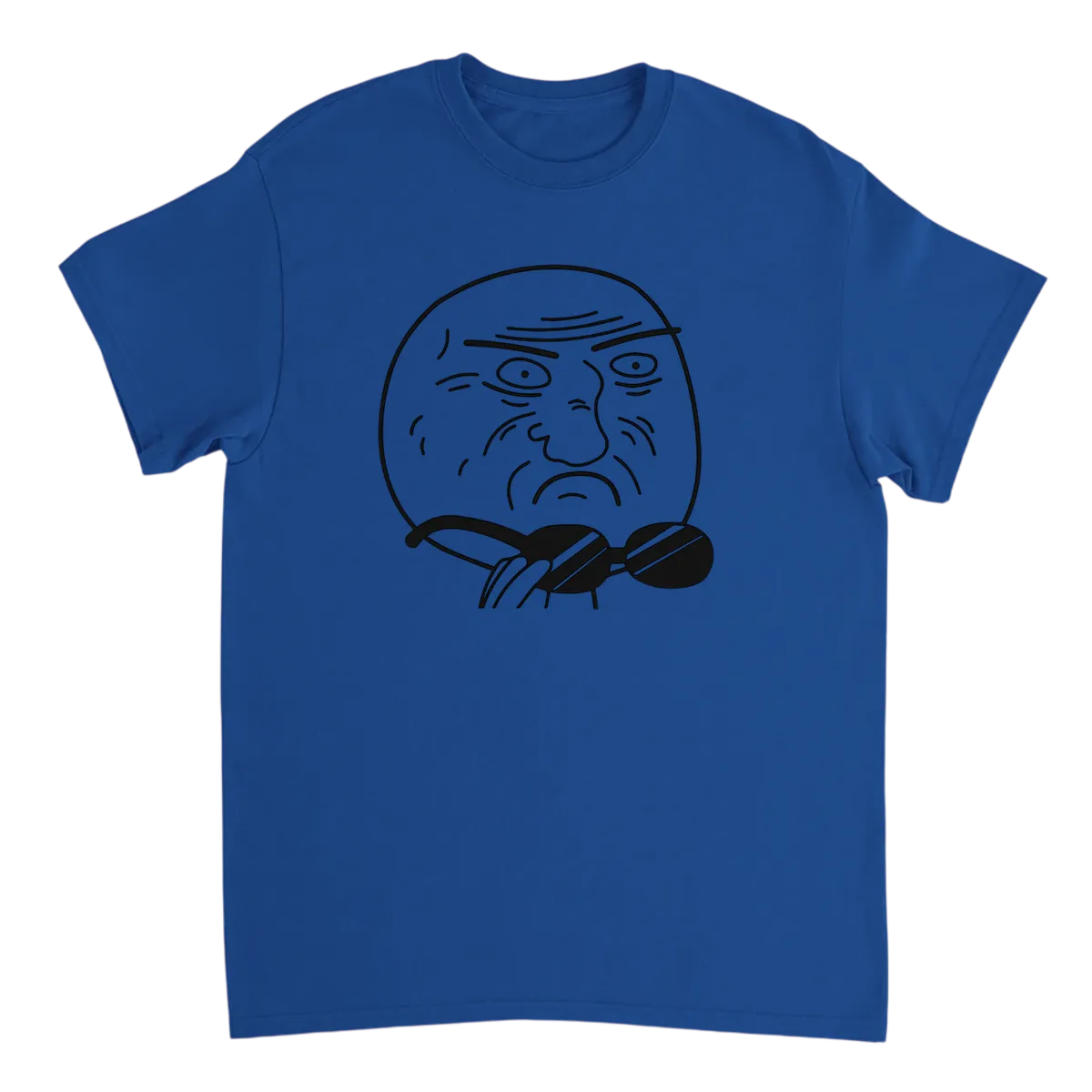 Mother of God Rage Face Meme Tee T-Shirts - Royal
