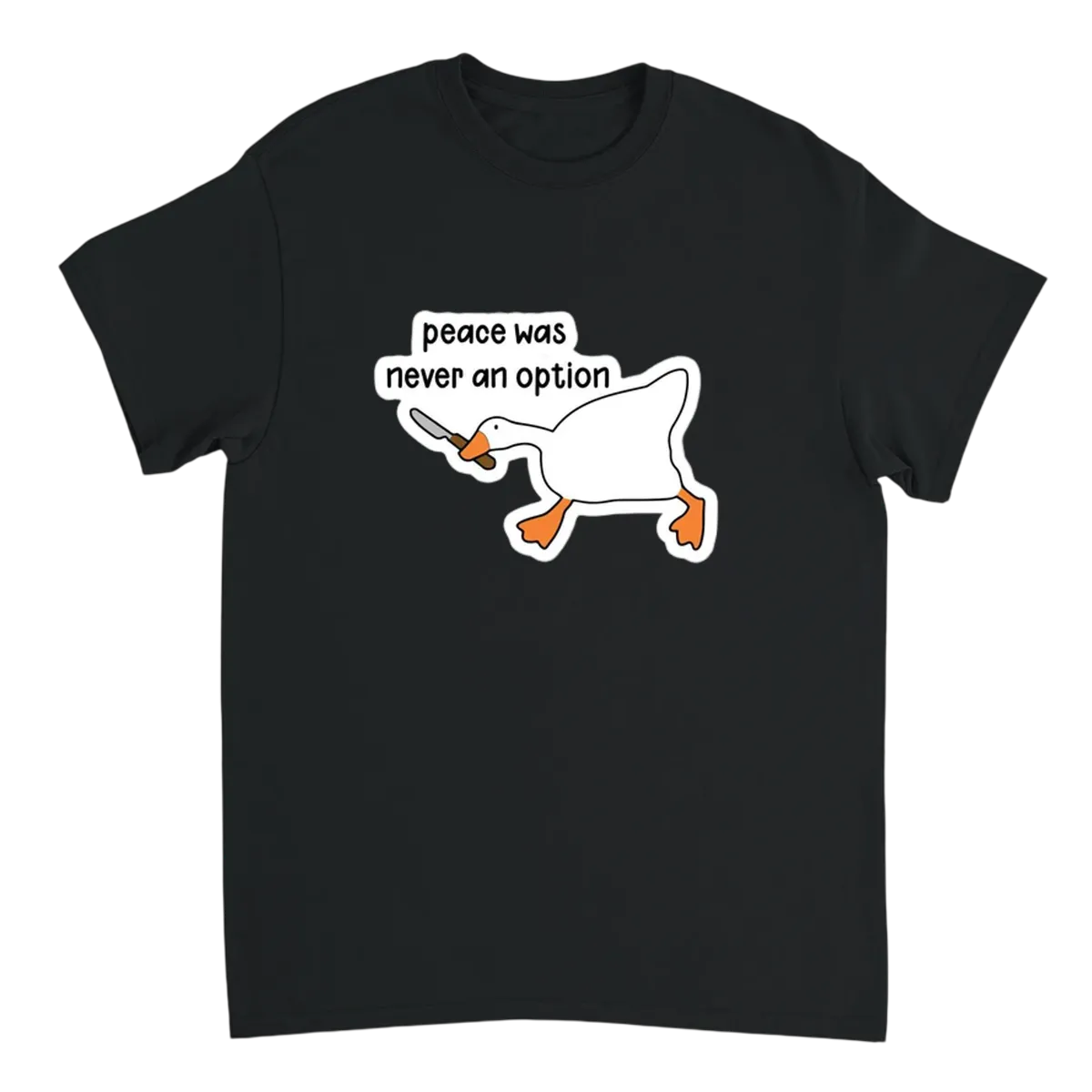 Peace Was Never an Option Meme T-Shirt Black T-Shirts Photo 2