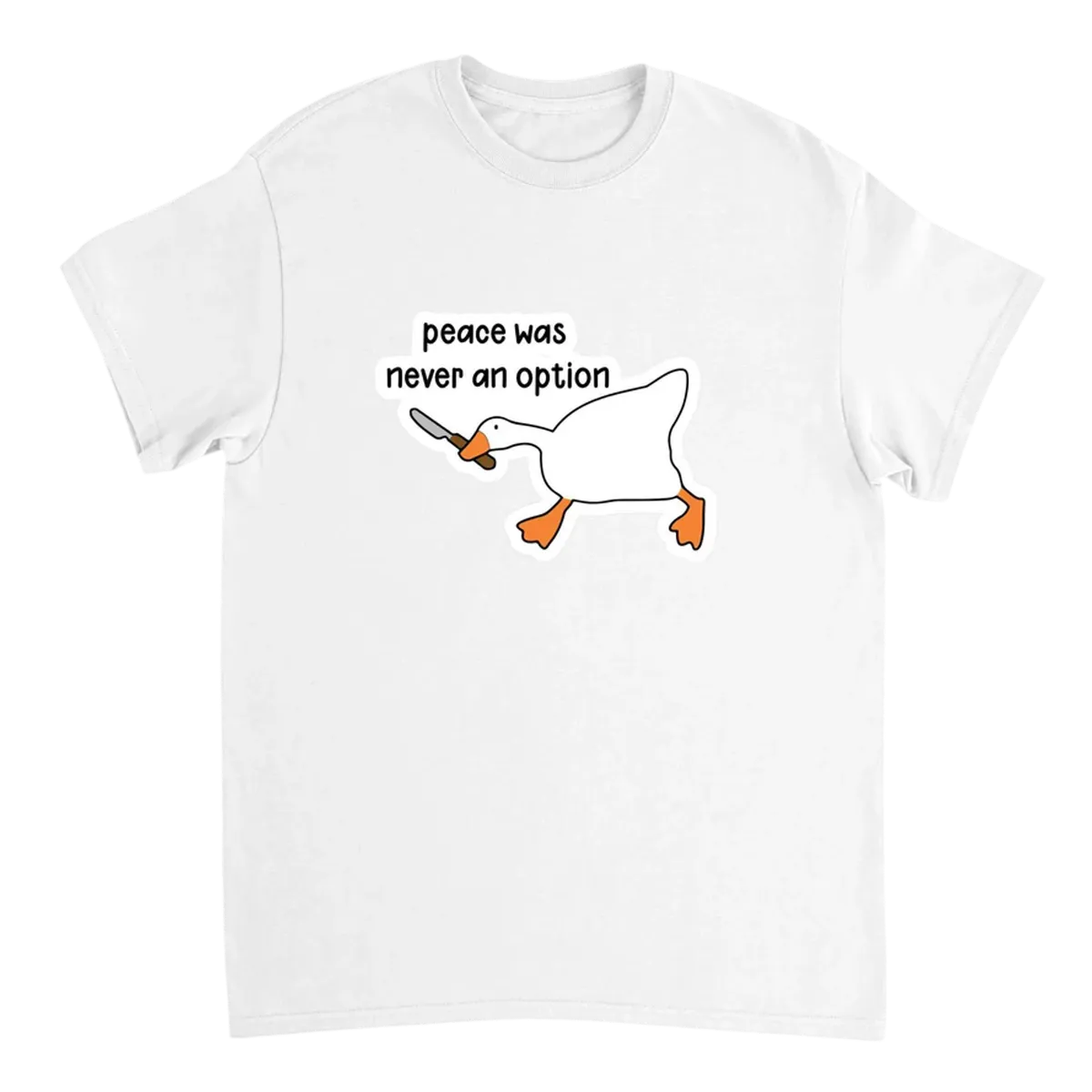 Peace Was Never an Option Meme T-Shirt Black T-Shirts Photo 5