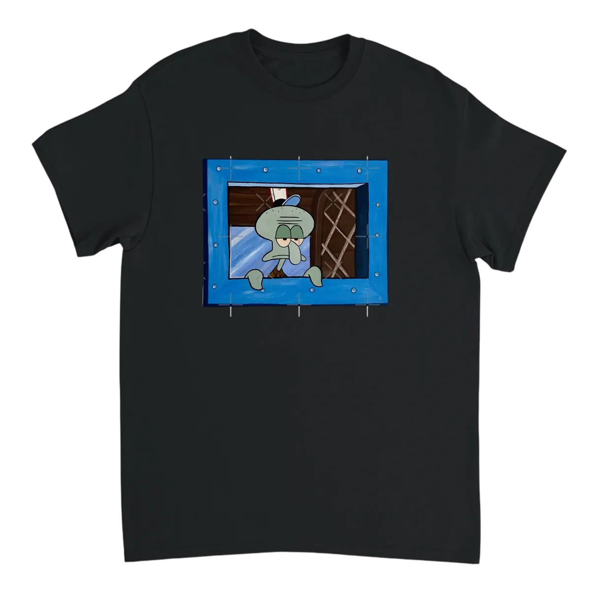 Pensive Window Gazer Tee Black T-Shirts Photo 2