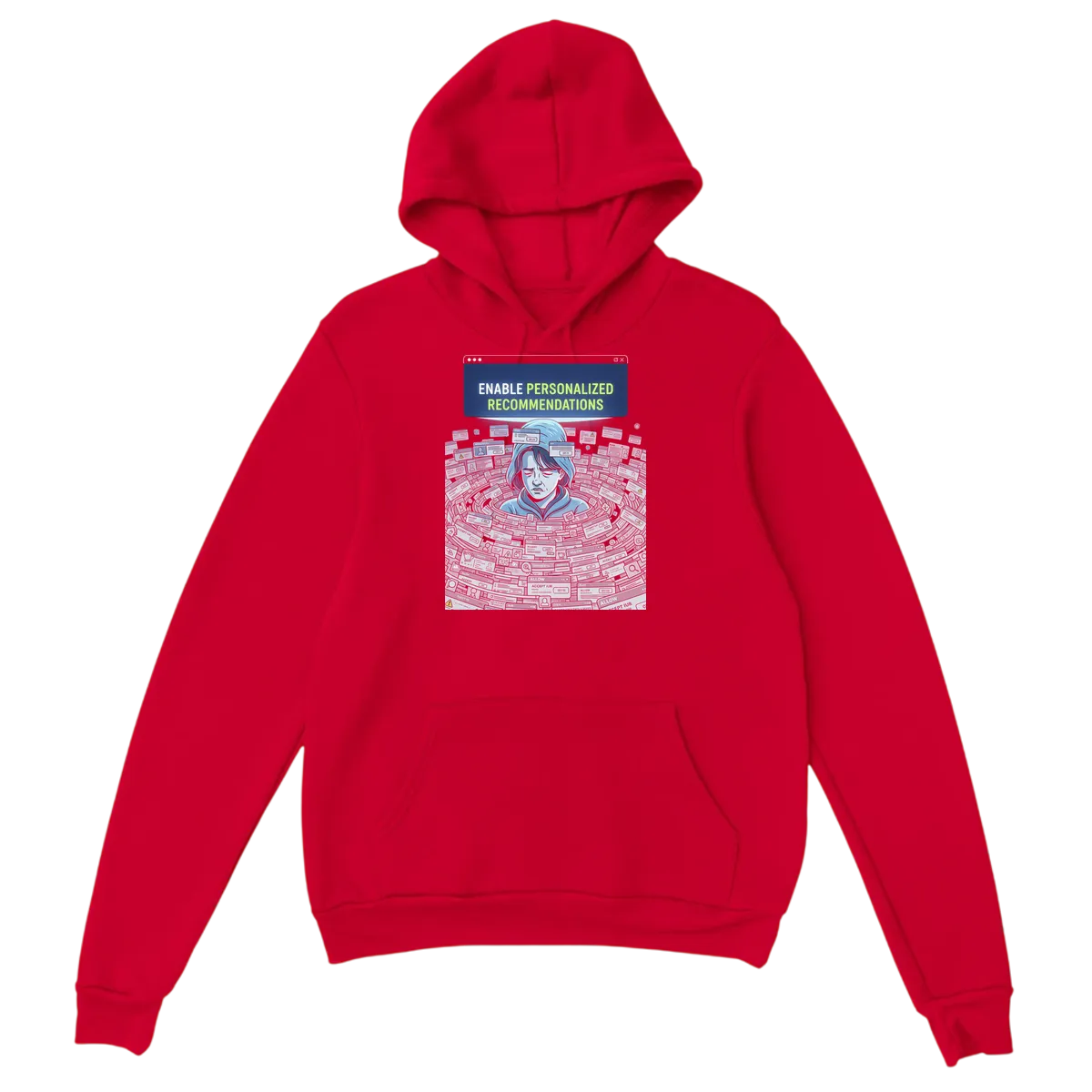 Personalized Recs Tech Fatigue Hoodie - White Hoodies (ZeitZwag Streetwear)