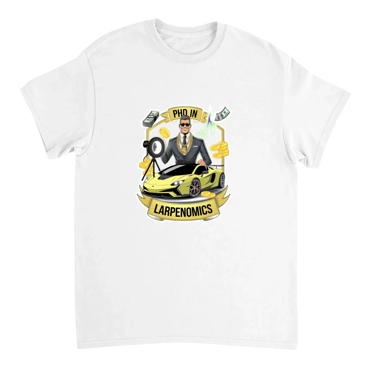 PhD In Larpenomics Graphic T-Shirt - White T-Shirts (ZeitZwag Streetwear)