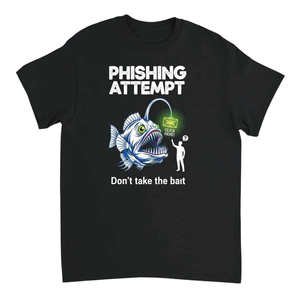 Phone Fisher Meme T-Shirt: Data Bait! White T-Shirts Photo 2