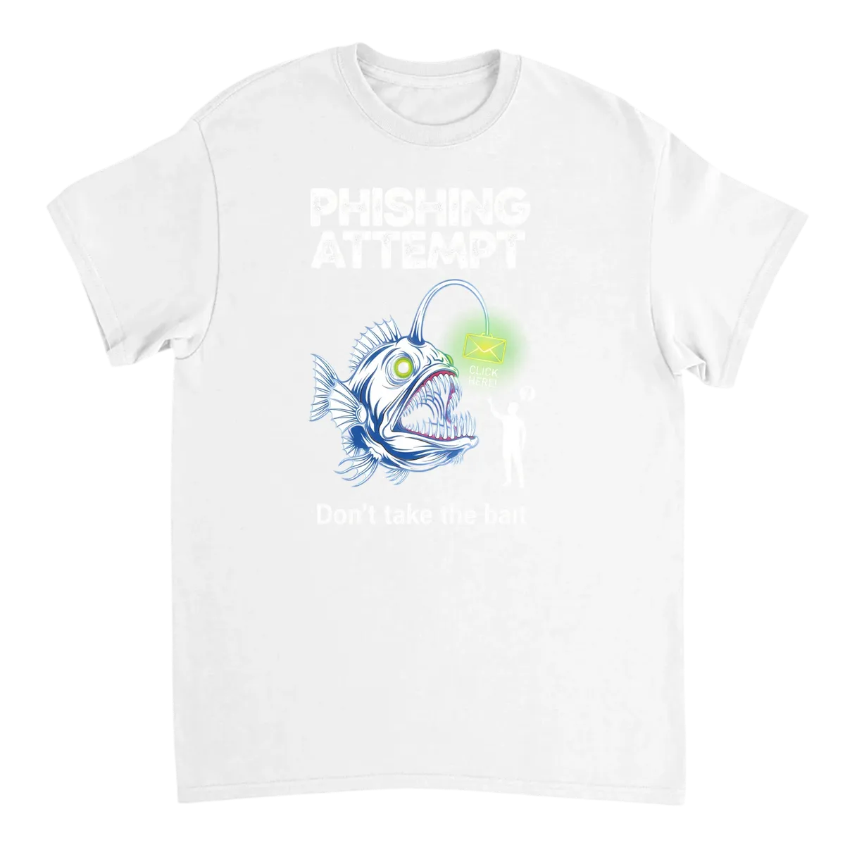 Phone Fisher Meme T-Shirt: Data Bait! - White T-Shirts (ZeitZwag Streetwear)