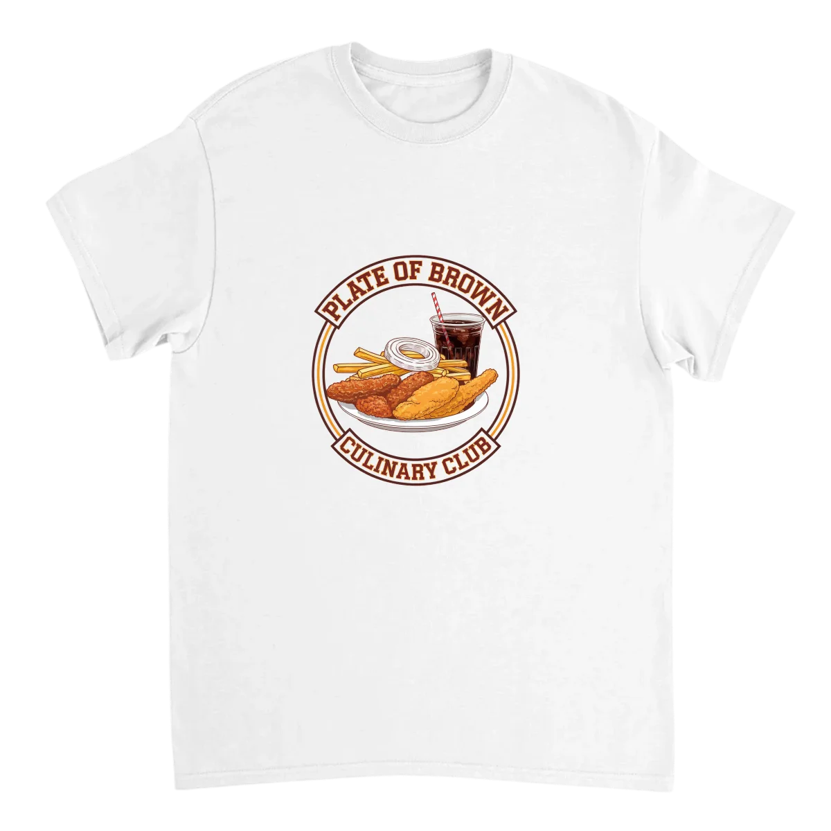 Plate of Brown Culinary Club T-Shirt - White T-Shirts (ZeitZwag Streetwear)