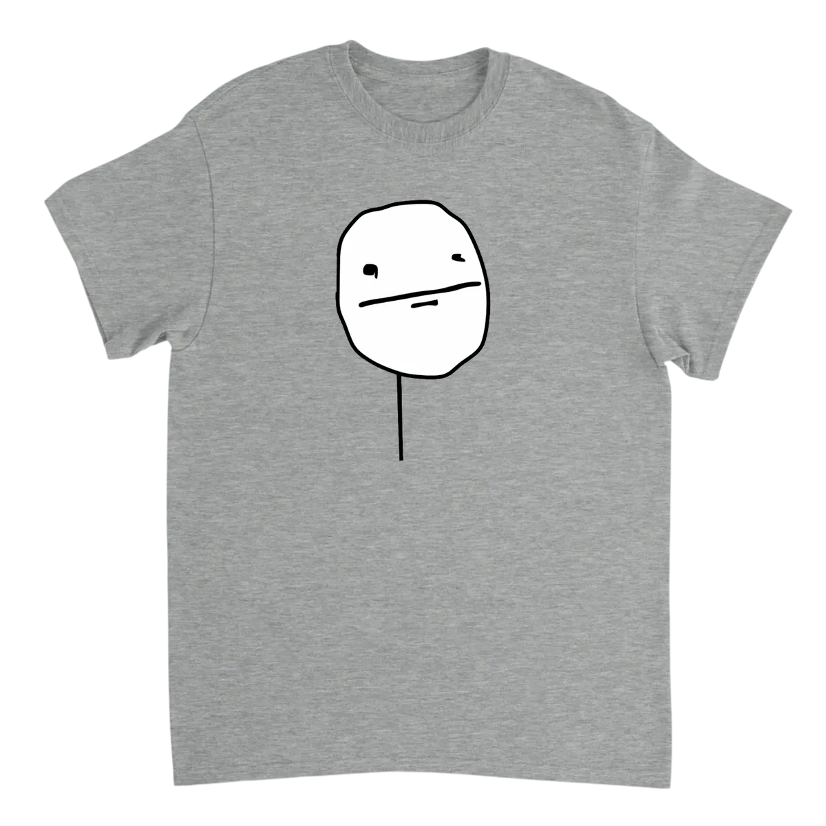 Poker Face Rage Comic T-Shirt T-Shirts - Grey