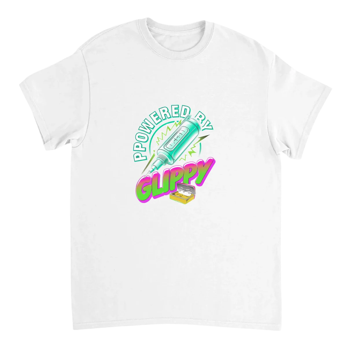 Powered By Glippy Graphic Tee - White T-Shirts (ZeitZwag Streetwear)