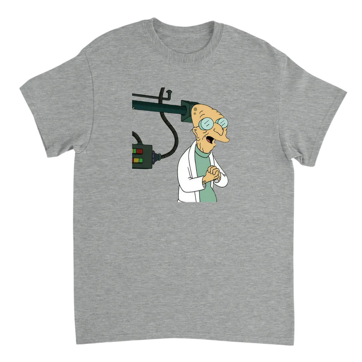 Professor Farnsworth Good News Everyone T-Shirt T-Shirts - Grey