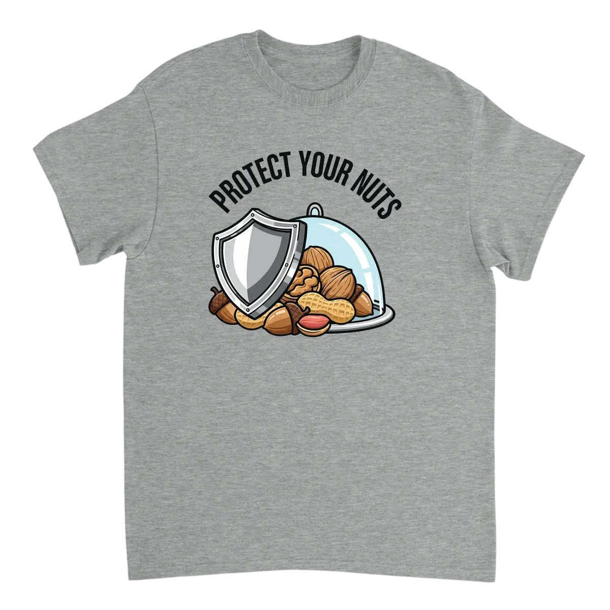 Protect Your Nuts Funny Meme T-Shirt T-Shirts - Grey