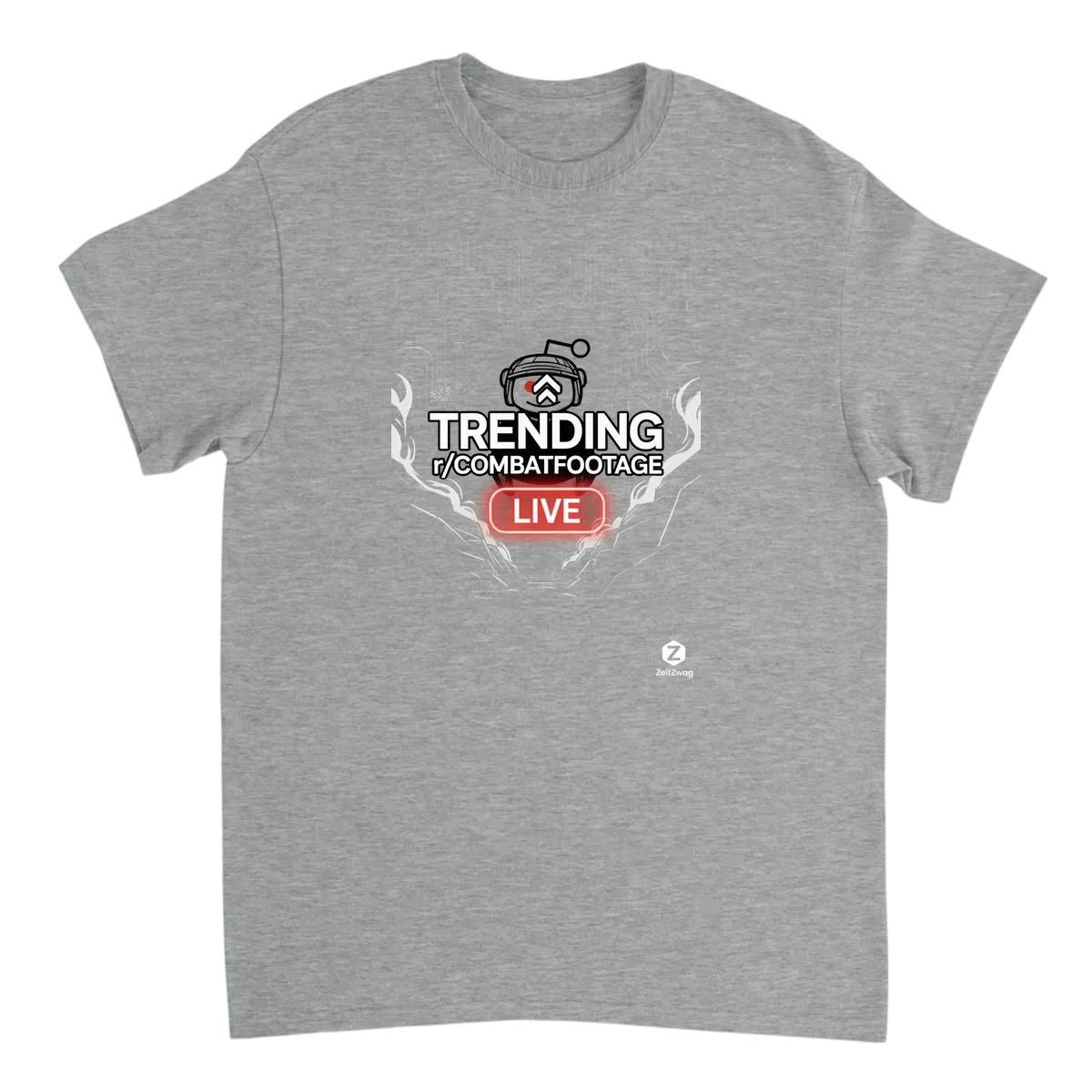r/CombatFootage LIVE Meta Meme Tee T-Shirts - Grey
