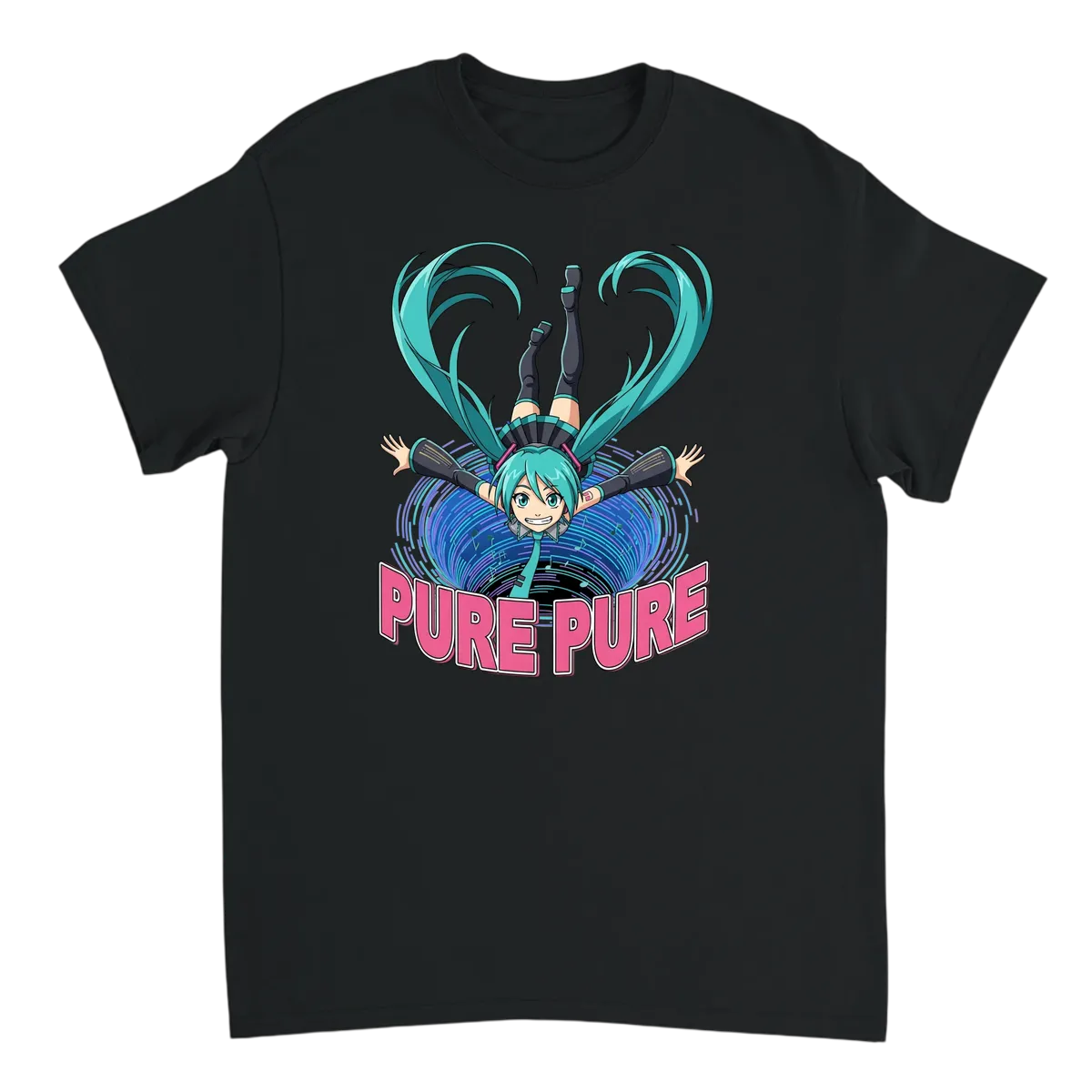 Rabbit Hole Pure Pure Miku Meme T-Shirt - White T-Shirts (ZeitZwag Streetwear)