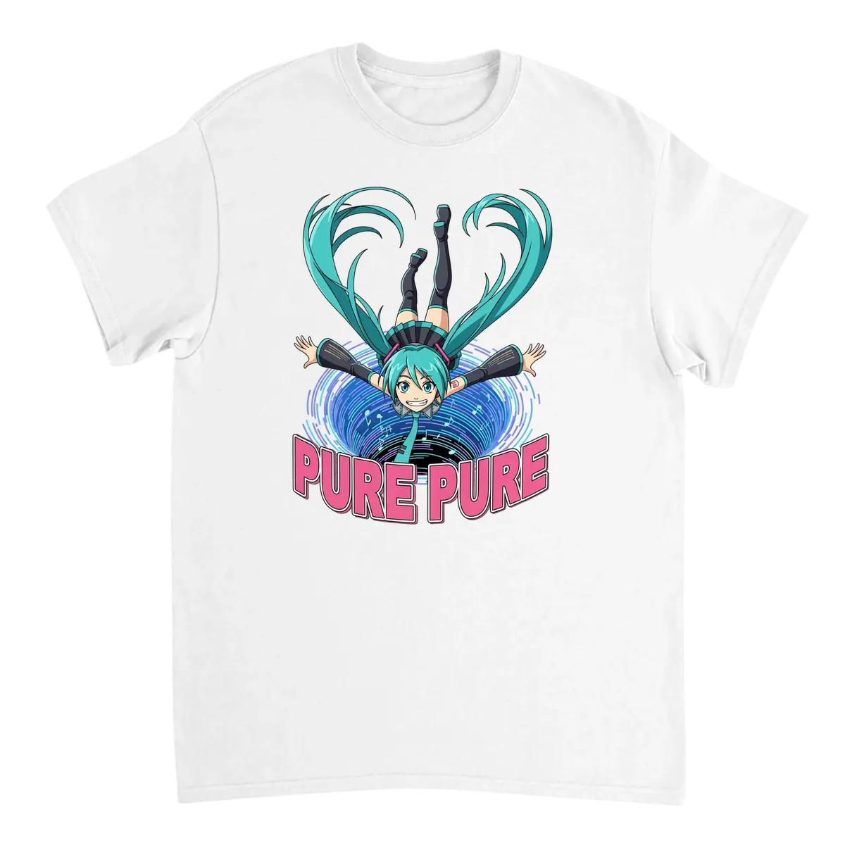 Rabbit Hole Pure Pure Miku Meme T-Shirt White T-Shirts Photo 2