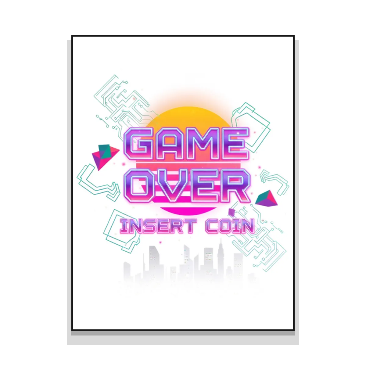Retro Arcade Cyberpunk 'GAME OVER' Poster - Standard Posters (ZeitZwag Streetwear)