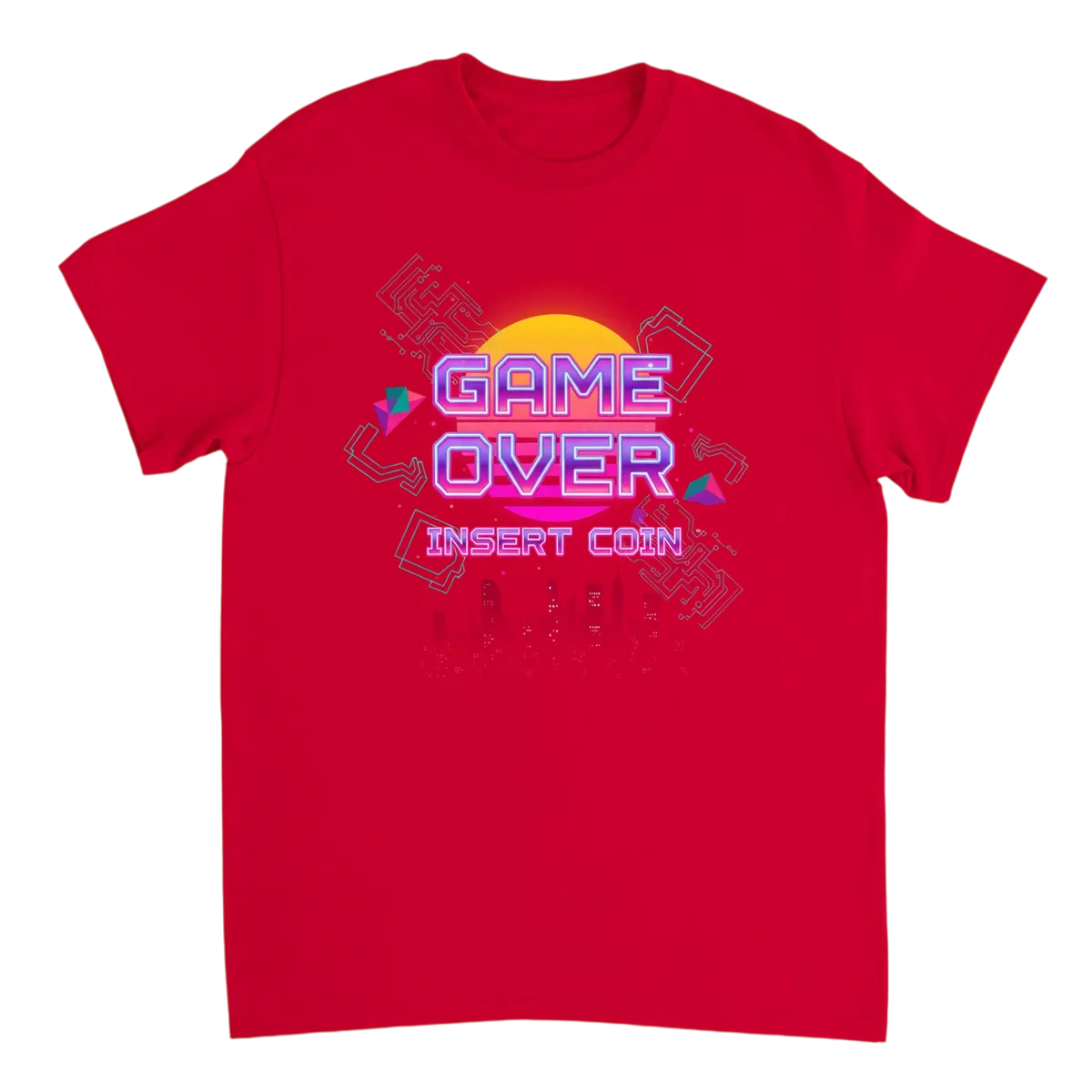 Retro Arcade Cyberpunk Gaming Tee White T-Shirts Photo 4