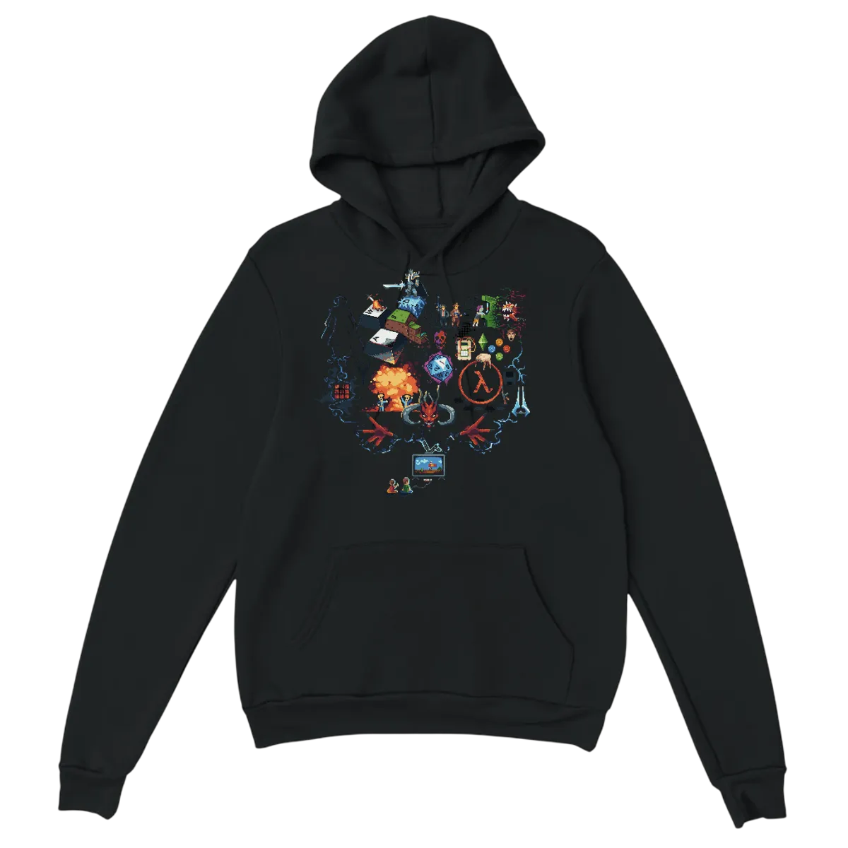 Retro Gamer History Meme Hoodie Hoodies - Black