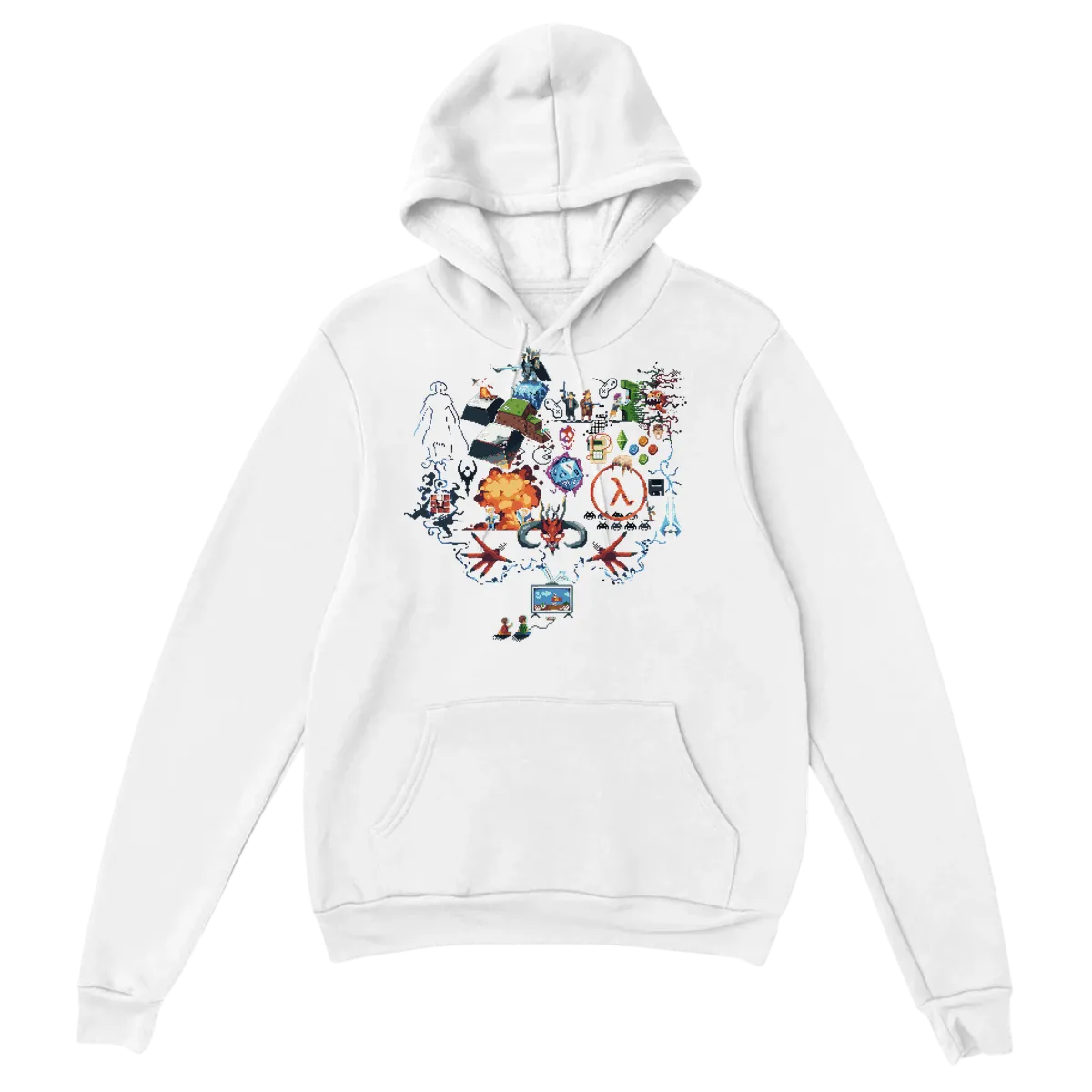Retro Gamer History Meme Hoodie Hoodies - White