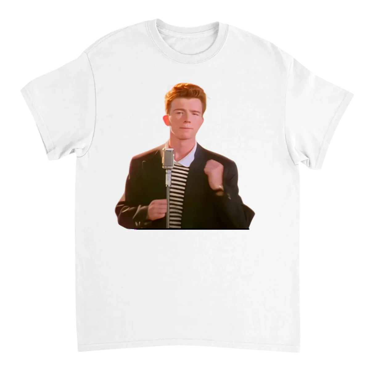 Rickroll Ready: Never Give Up Tee White T-Shirts Photo 2
