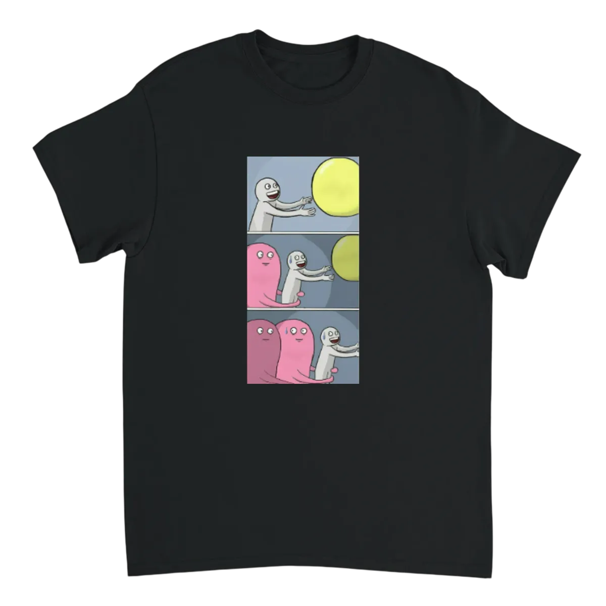 Running Away Balloon T-Shirt Black T-Shirts Photo 2