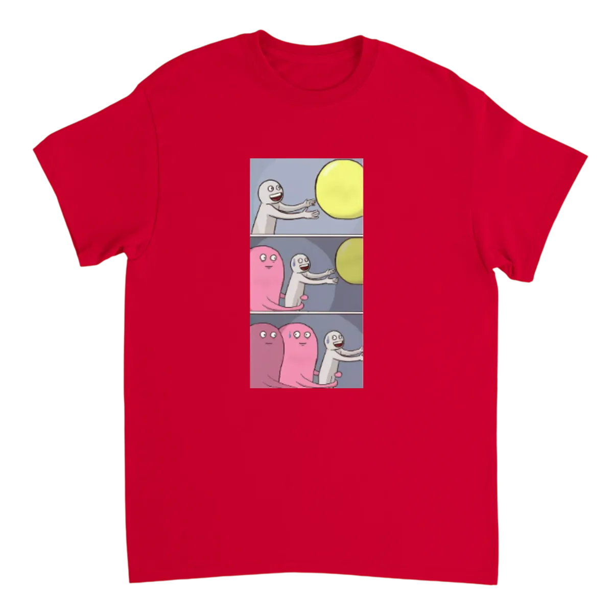 Running Away Balloon T-Shirt Black T-Shirts Photo 3