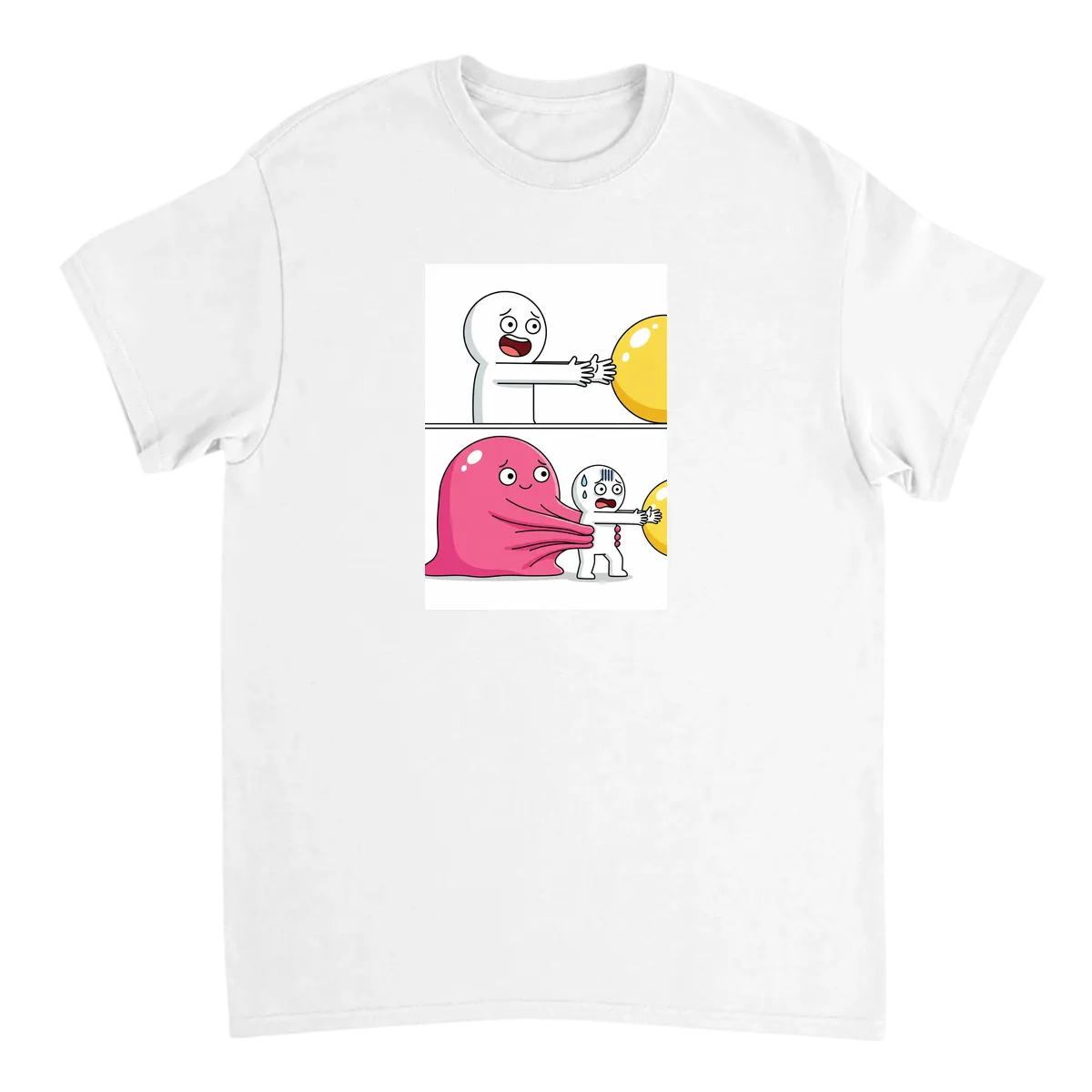Running Away Balloon T-Shirt Black T-Shirts Photo 5