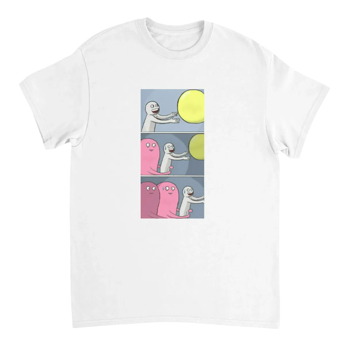 Running Away Balloon T-Shirt Black T-Shirts Photo 5