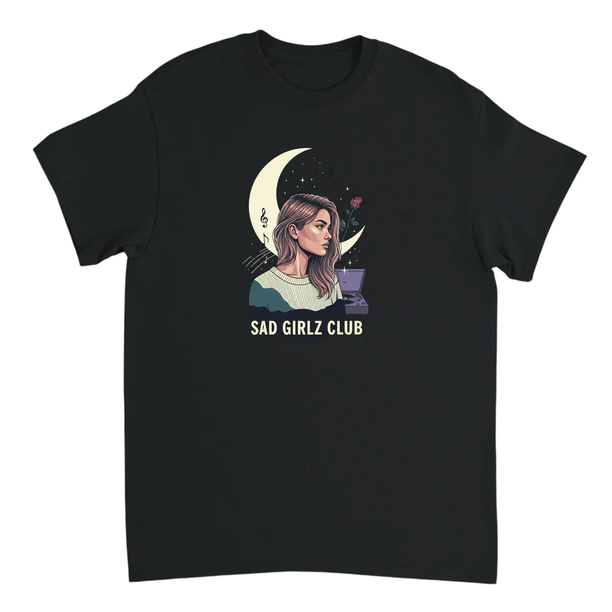 Sad Girlz Club Aesthetic Tee T-Shirts - Black