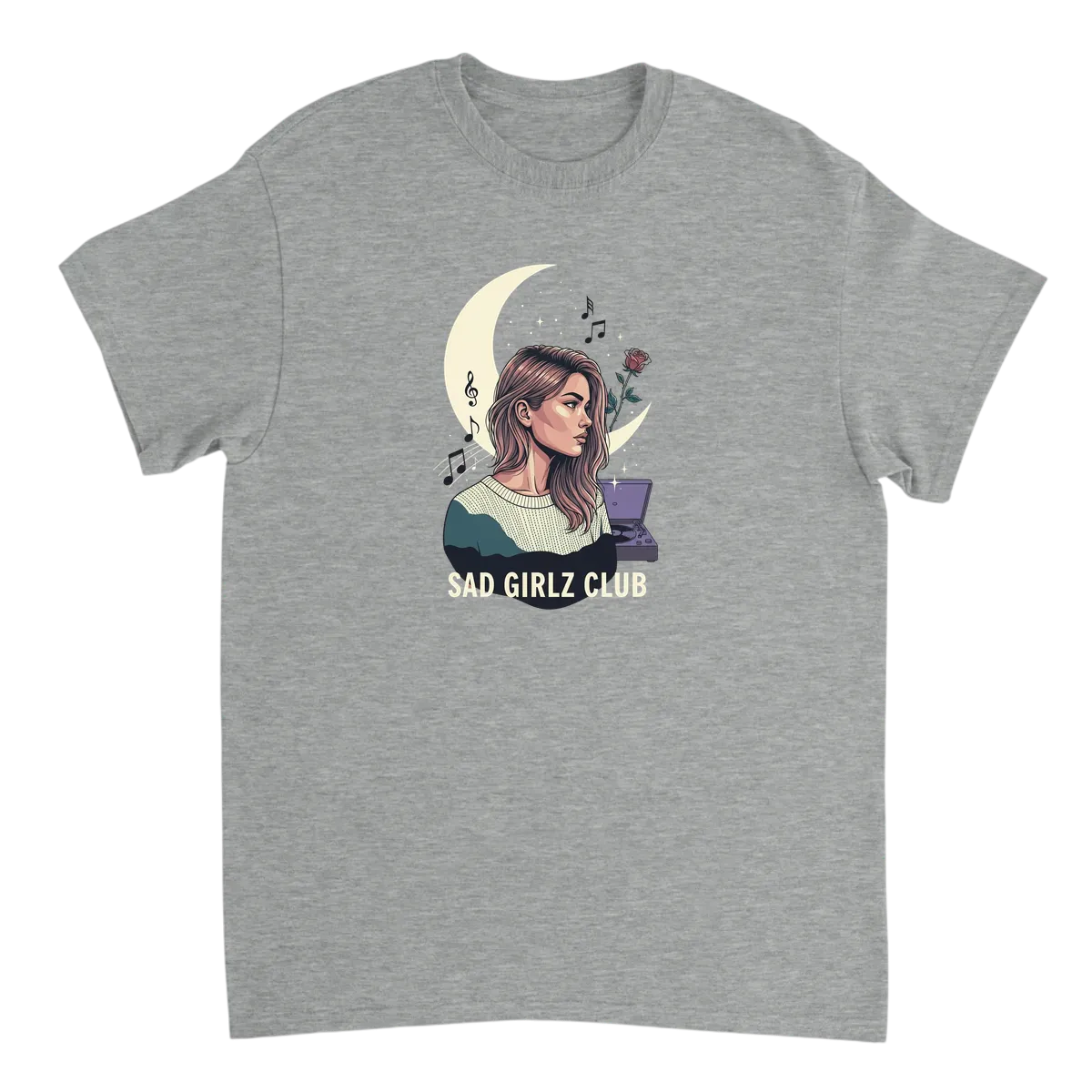 Sad Girlz Club Aesthetic Tee T-Shirts - Grey
