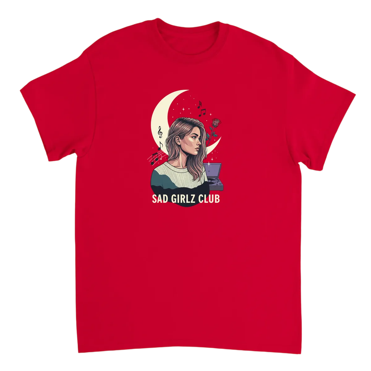 Sad Girlz Club Aesthetic Tee T-Shirts - Red