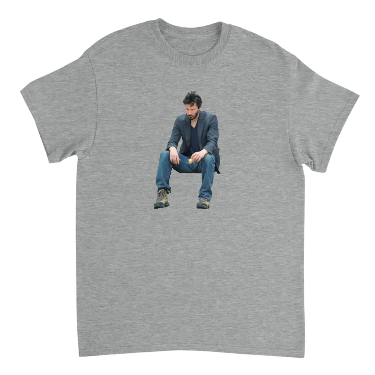 Sad Keanu: Iconic Meme Mood Tee Black T-Shirts Photo 2