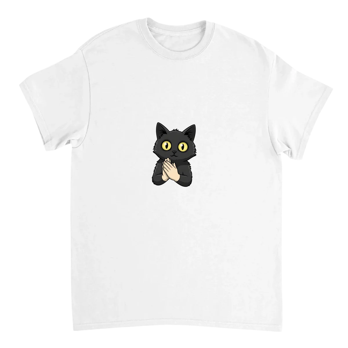 Sarcastic Black Cat Clapping Meme Tee - White T-Shirts (ZeitZwag Streetwear)