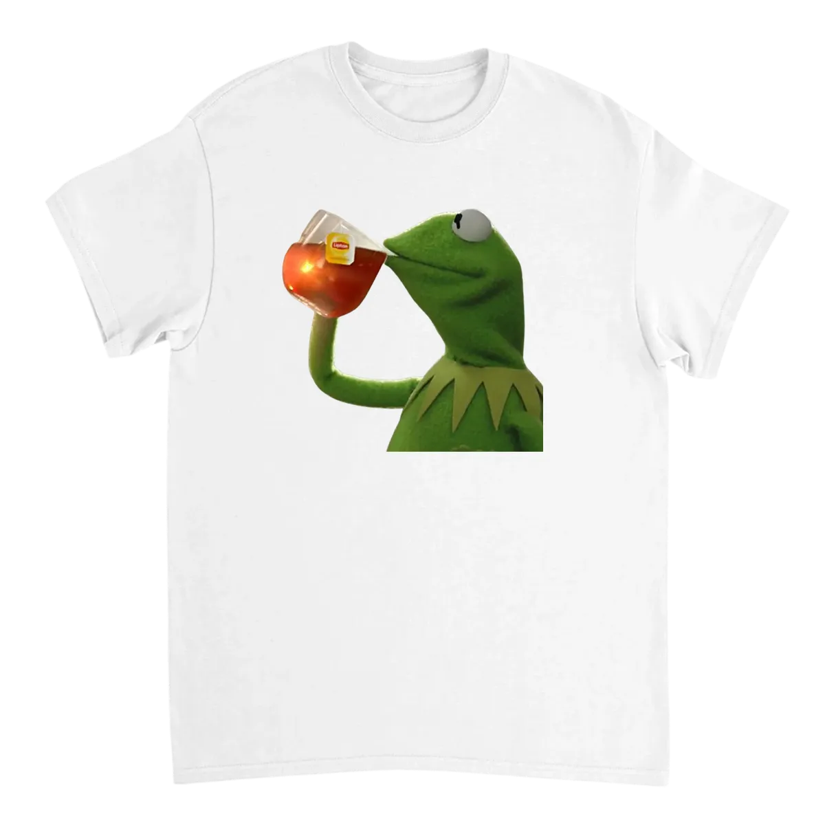 Sipping Frog Tea Tee Black T-Shirts Photo 5