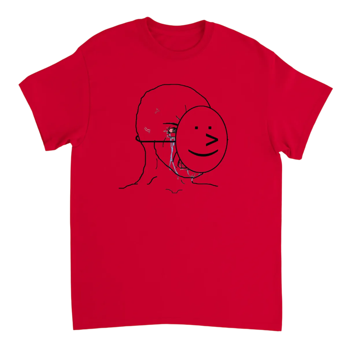 Smiling Mask: It's Fine. I'm Fine. Tee T-Shirts - Red