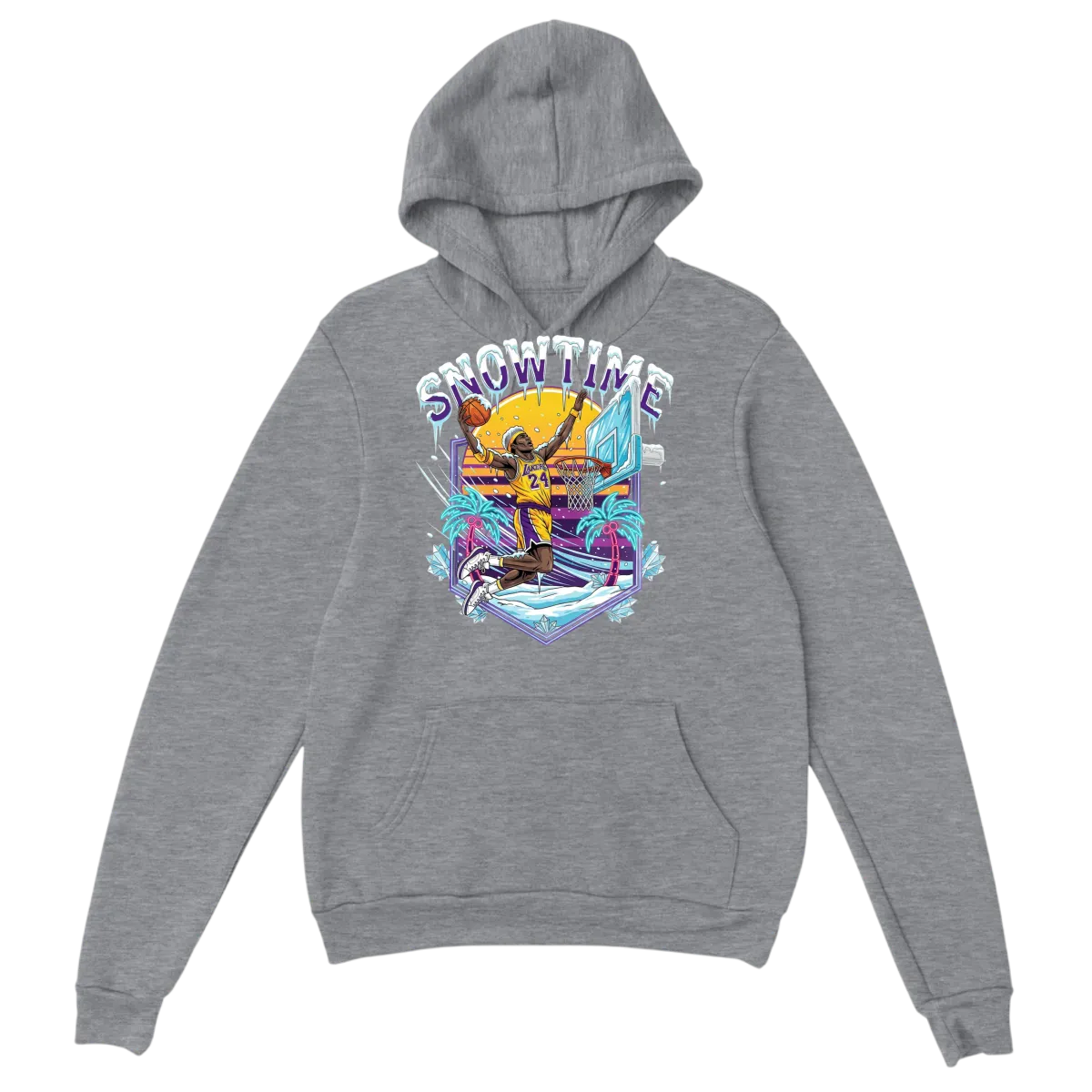 Snowtime Lakers Retro Basketball Hoodie White Hoodies Photo 4